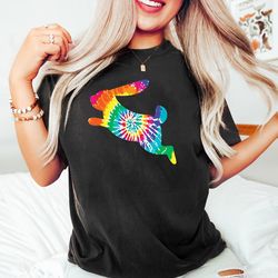 easter rabbit tie dye shirt, rabbit shirt, easter shirt, rabbit lover gift, bunny shirt, egg shirt, bunny with glasses,
