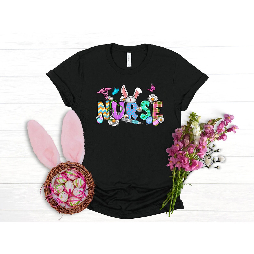 Easter Nurse shirt, easter shirt, bunny shirt, Bunny with Glasses, Bunny Lover Gift, happy easter, easter outfit, happy easter day, funny.jpg