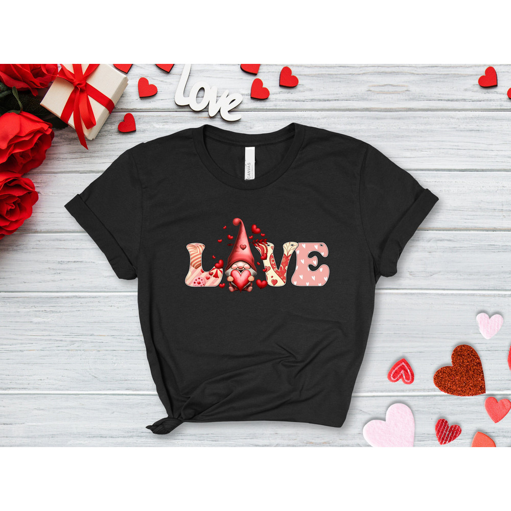 Love shirt, Retro Love shirt, valentine shirt, valentines day shirt, Valentine Tshirt, couples sweaters, xoxo, gnome with hearts,.jpg