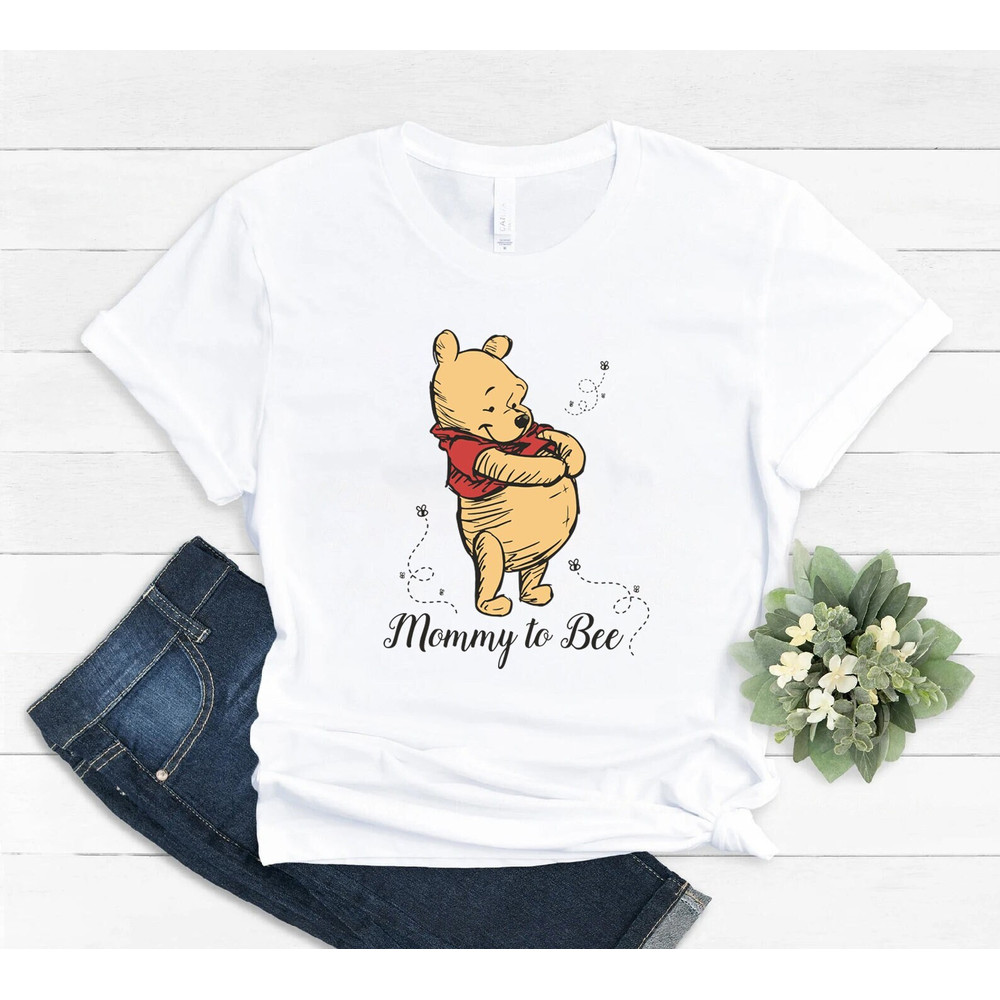 Mommy To Bee Shirt, Pregnancy Reveal Shirt, mommy to bee, Pooh Bear shirts, Winnie The Pooh Tee, mommy to be shirt, Baby Shower Shirt,disney.jpg