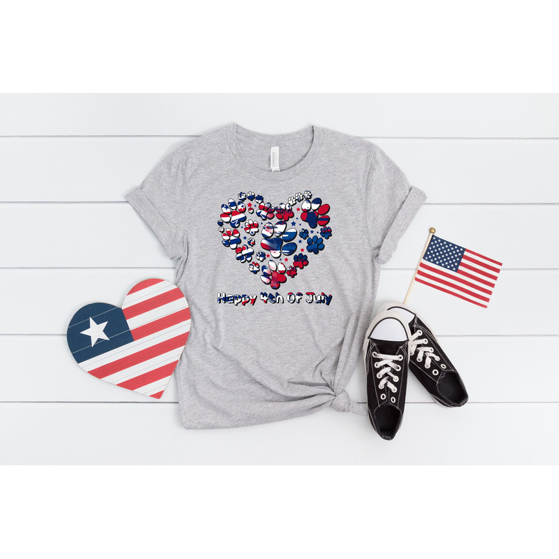 Patriotic paw print shirt, 4th of July Dog Tee, Red white and blue, Dog 4th of July, Dog Mom, USA shirt, Dog Dad, Memorial day shirt,.jpg