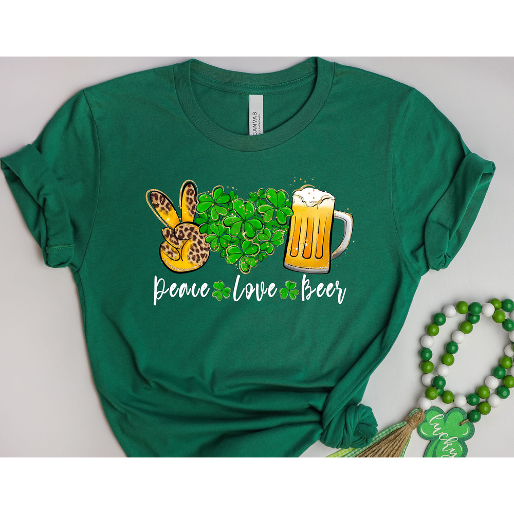 Peace Love Bear Shirt, irish shirt, irish gift, lucky shirt, st paddys day shirt, shamrock shirt, st patricks day, Shenanigans Shirt,.jpg
