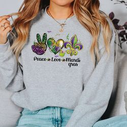 peace love mardi tee, mardi gras, mardi gras shirt, saints shirt, nola shirt, mardi gras carnival, mardi gras animal, lo