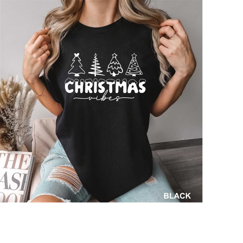 Christmas Vibes Shirt, Christmas Vibes Trees Shirt, Christmas Vibes Tee, Retro Christmas Tee, Christmas Trees Vibes Shir.jpg