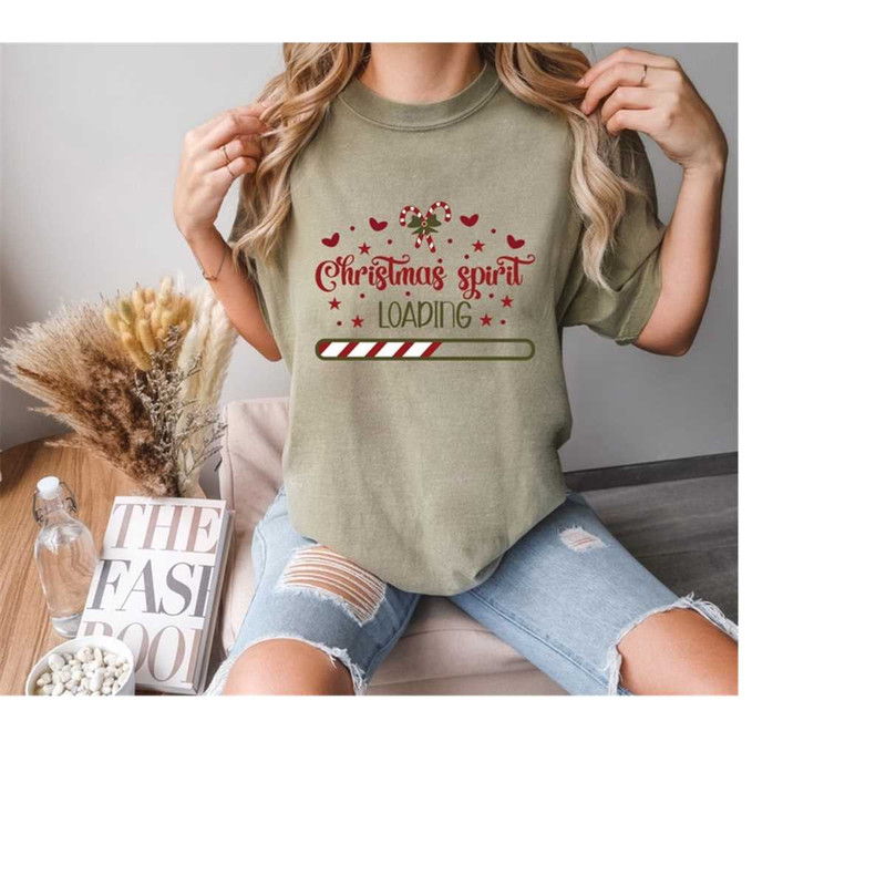 Comfort Colors Christmas Spirit Loading Shirt, Retro Christmas Tshirt, Funny Christmas Tee, Christmas Gift Shirt.jpg