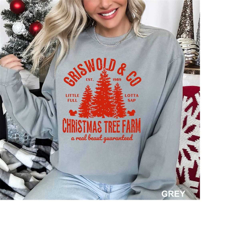 Comfort Colors Christmas Vacation Tree Sweatshirt, Griswold Christmas Tree Farm Sweatshirt, Christmas Sweatshirt, Funny 1.jpg
