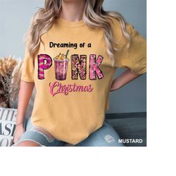 comfort colors im dreaming of a pink christmas shirt, pink christmas shirt,pink christmas party shirt,christmas family