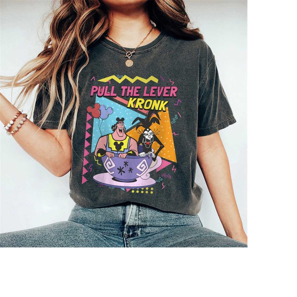 Comfort Colors Retro 90s Yzma And Kronk Pull The Lever Shirt, Vintage Disney The Emperor's New Groove Shirt, Disneyland.jpg