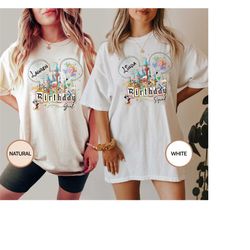 custom disney birthday shirts, disney birthday squad shirts, disney birthday girl shirts, disney family birthday shirts,