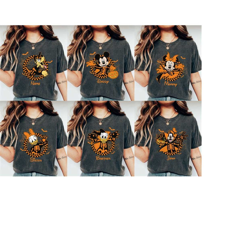 Custom Disney Halloween Shirt, Custom Name and Character Disney Skeleton shirt, Disney Halloween Group Shirt, Disney Ske.jpg