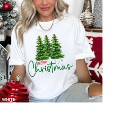 cute merry christmas shirts, comfort colors christmas tee, spread holiday cheer with these adorable merry christmas tree