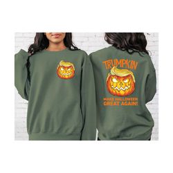 trump sweatshirt, trumpkin shirt, halloween trump sweatshirt, patriotic sweater, maga halloween political shirt, gift fo