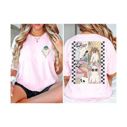 retro tarot card halloween shirt, horror halloween shirt for women, spooky fall tshirt, cute ghost tshirt, women's hallo