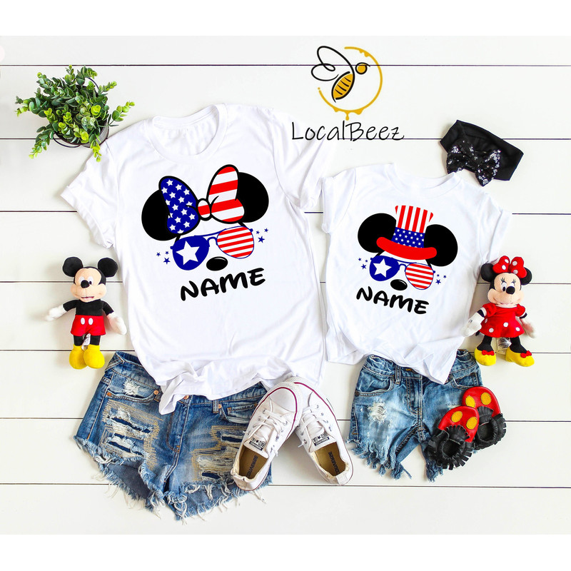 Disney American Minnie Mickey Shirts, Disney Independence Day ,Disney Shirts, Disney Custom Shirts, Disney 4th of July Personalized Tee 110.jpg