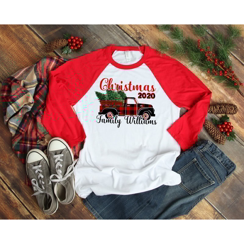 Family Christmas Shirts,Family Christmas matching Raglans, Custom Family Matching Christmas Shirts,Christmas truck,Personalized Shirts R5.jpg
