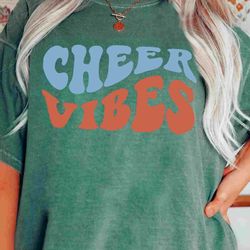 comfort colors cheer vibes shirt, retro cheer vibes t-shirt, cheer spirit, cheer mom shirt, cheerleading shirt, retro sh