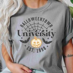 comfort colors halloweentown est 1998 tshirt, floral skeleton halloween shirt,halloweentown university, retro halloweent