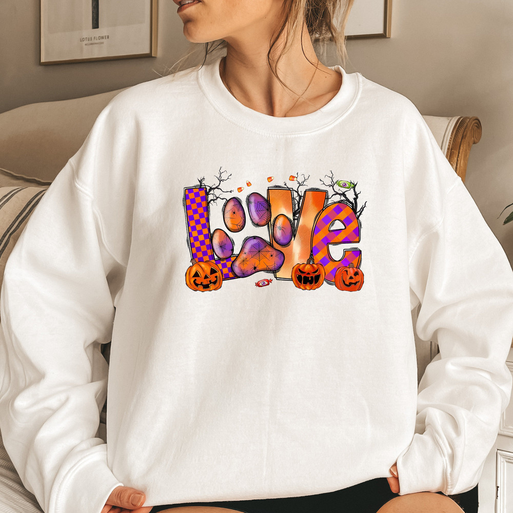 Halloween Sweatshirt, Halloween Hoodie, Ghost Sweater, Halloween Dog Sweatshirt, Ghost Dog Hoodie, Retro Spooky Season Sweatshirt.jpg