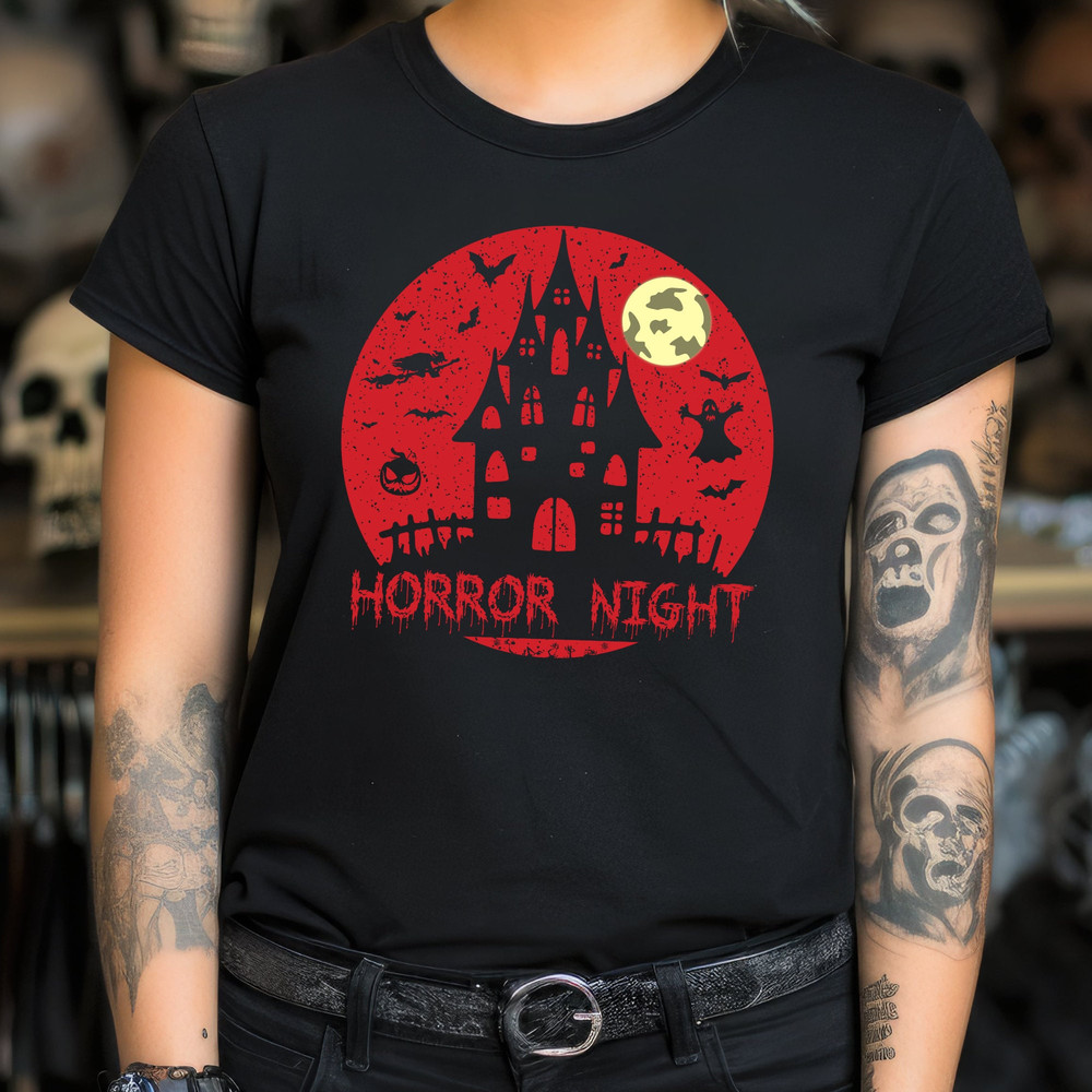 Horror Night Shirt, Funny Halloween Shirt, Women Halloween Tee, Halloween Gift, Halloween Party.jpg