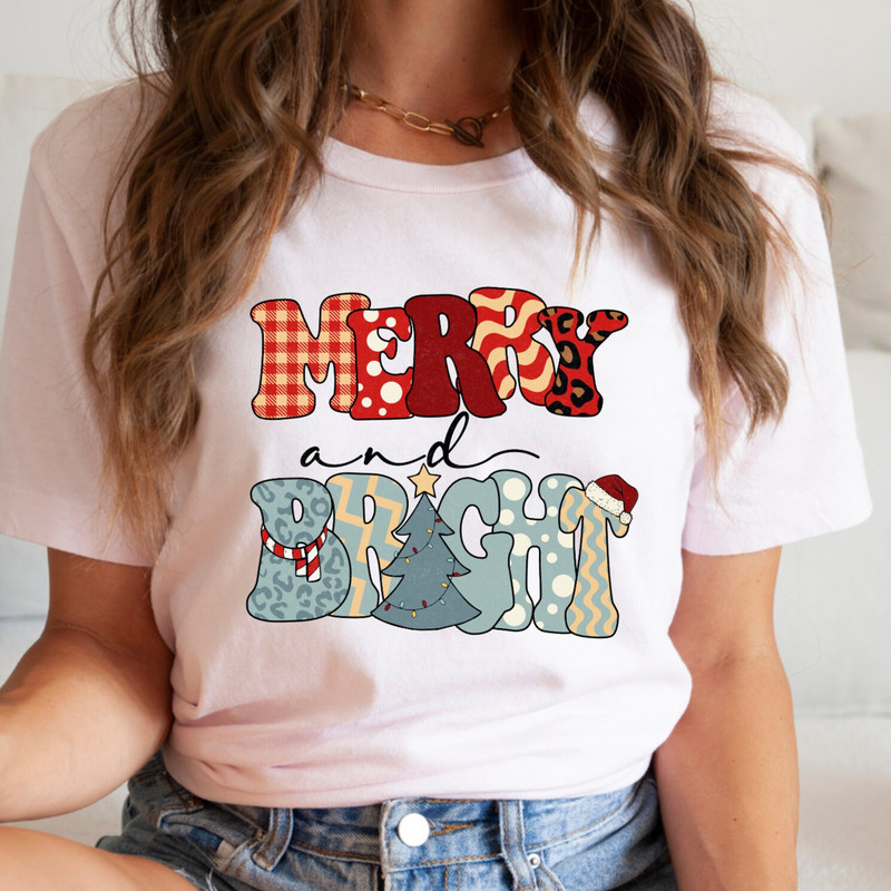 Merry Bright Shirt, Christmas Shirt, Merry And Bright, Holiday T-Shirt, Merry And Bright Shirt, Gift For Christmas, Cute Christmas Shirt.jpg