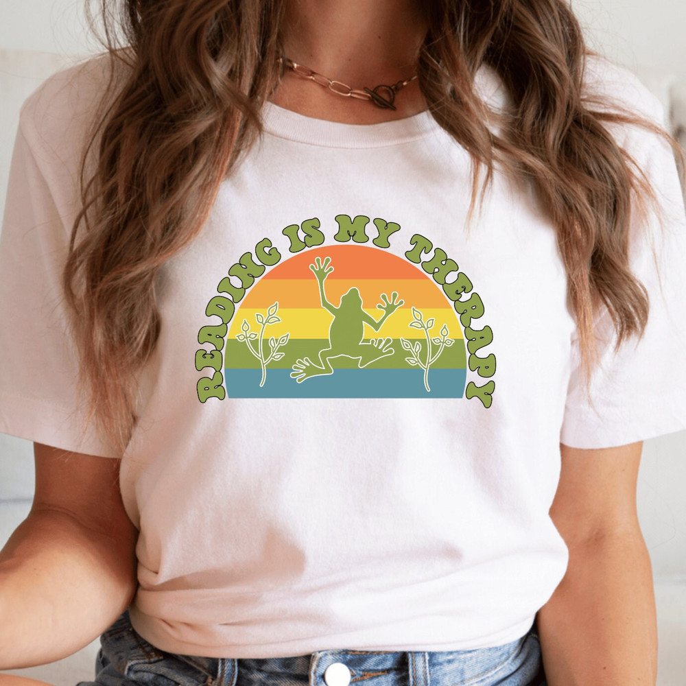 Reading is My TMomapy Shirt Retro Reading Tshirt Bookworm Tshirt Book Lover Gift Tee Librarian Tee Reading T-Shirt.jpg