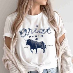 vintage inspired shirt ariat denim bull, western flair tee, western shirt america shirt, western graphic tee, garment dy