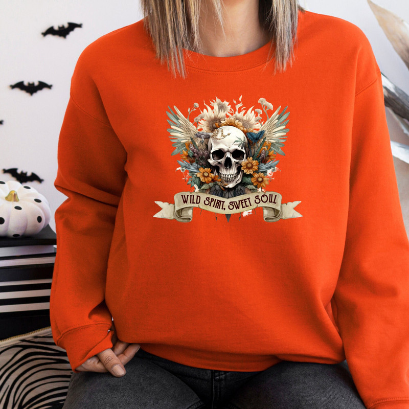 Wild Spirit Sweet Soul Sweatshirt, Vintage Graphic Sweatshirt, Skeleton Sweatshirt, Trendy Boho Inspired Sweatshirt.jpg