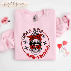 comfort colors anti valentines day shirt, cupid is stupid shirt, single valentine shirt, skeleton valentine shirt, funny