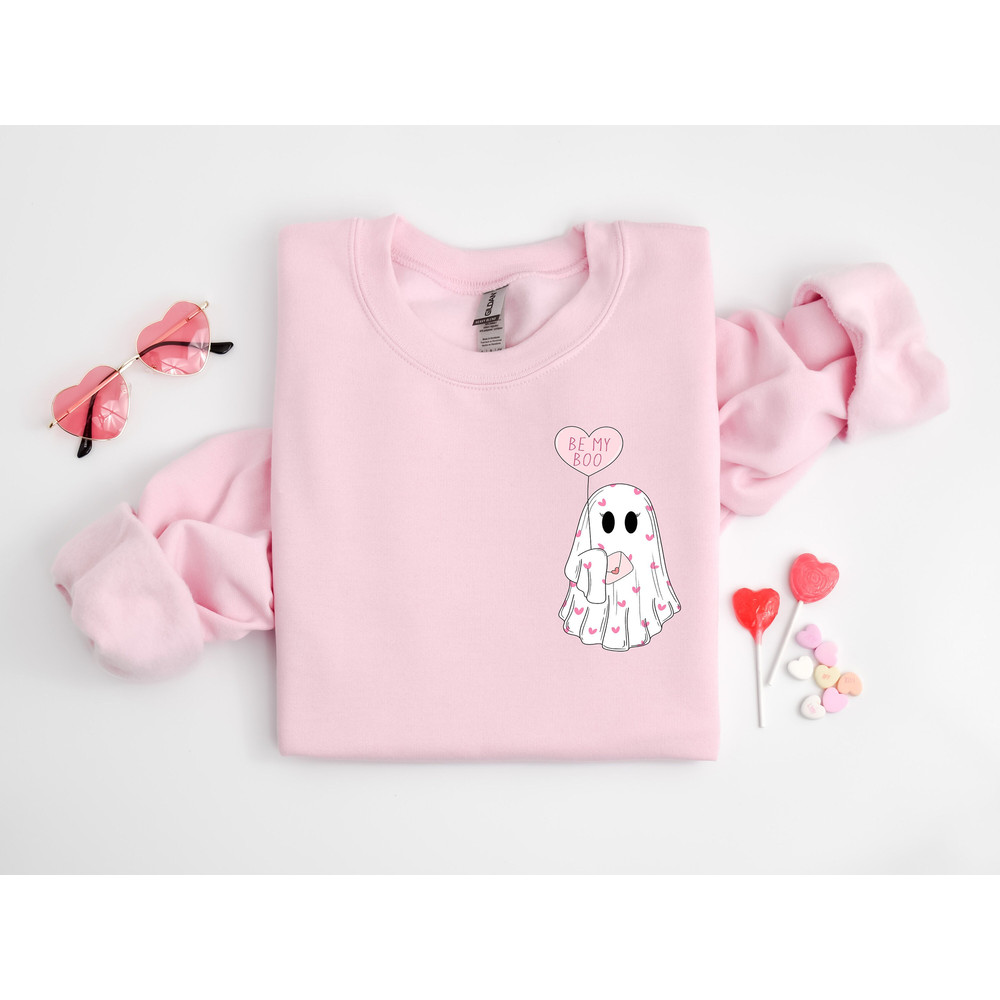 Be My Boo Sweatshirt, Ghost Sweater, Valentines Day Hoodie, XOXO Sweatshirt, Women Valentines Day Sweatshirt, Heart Sweatshirt.jpg