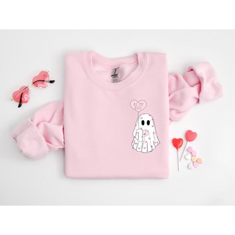 Be My Boo Sweatshirt, Ghost Sweater, Valentines Day Hoodie, XOXO Sweatshirt, Women Valentines Day Sweatshirt, Heart Sweatshirt.jpg