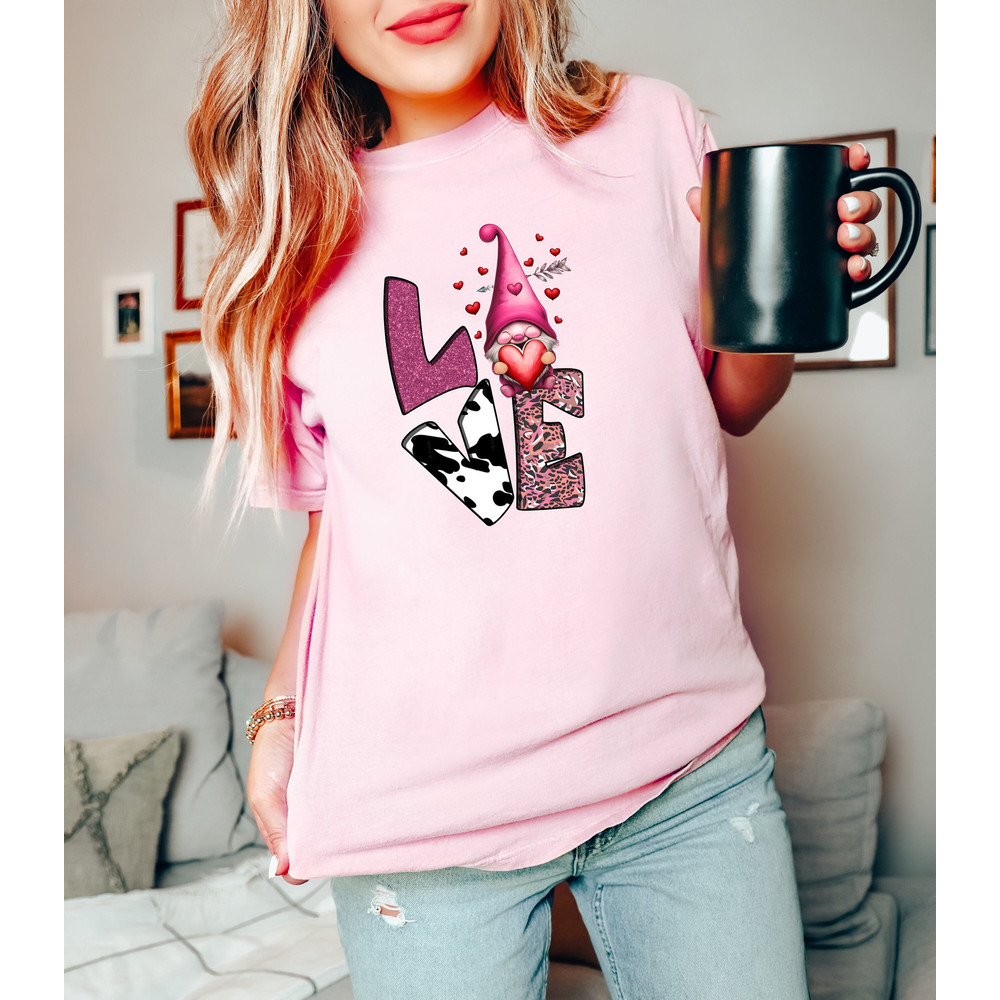 Comfort Colors® Valentines Day Shirt, Love Gnome Shirt, Valentines Day Gift, Cute Valentines Tee, Funny Valentines T-Shirt, Gift for Her.jpg