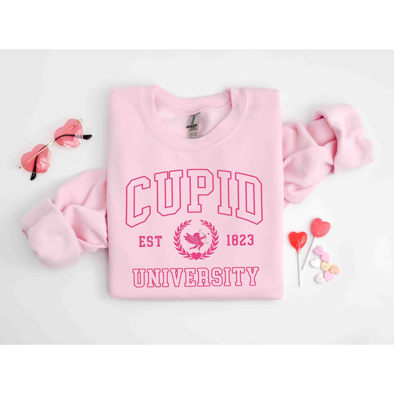 Cupid University Sweatshirt, Cute Valentine's Day Shirt, Funny College Sweatshirt, Love Crewneck Sweatshirt, Cupid Sweater.jpg
