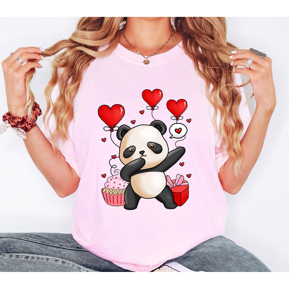 Cute Panda Shirt, Valentine Dabbing Panda Comfort Colors® Shirt, Cute Valentine Day Shirt, Valentine Gift for Her, Valentine Day Shirt.jpg