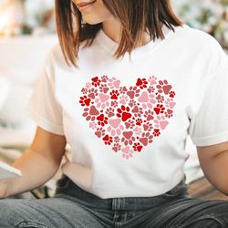 dog paw heart shirt, valentine dog shirt, gift for valentines day shirt, shirt for dog lover, dog lover shirt ,paw love