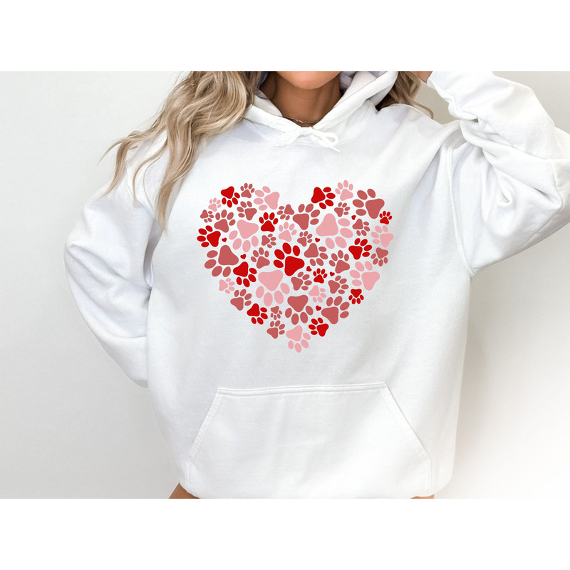 Dog Paw Heart Sweatshirt, Valentine Dog Hoodie, Gift For Valentine's Day Shirt, Shirt For Dog Lover, Dog Lover Shirt ,Dog Paw love Shirt.jpg