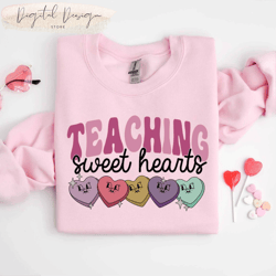 comfort colors teaching sweet hearts shirt, teacher valentine shirt, my class is full of sweethearts, valentines day tea