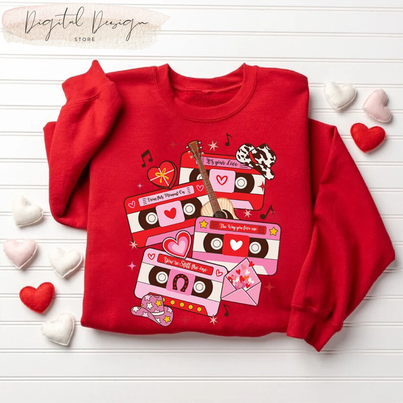 Comfort Colors Valentine Cassette Shirt,Western 90s Country Music,Cassettes Valentines Cowgirl,Valentines Day,Country Musi Couple Shirt Gift.jpg