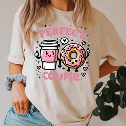 perfect couple, cute valentine shirt, valentines coffee, valentines cookie, valentines day shirt, comfort colors, retro