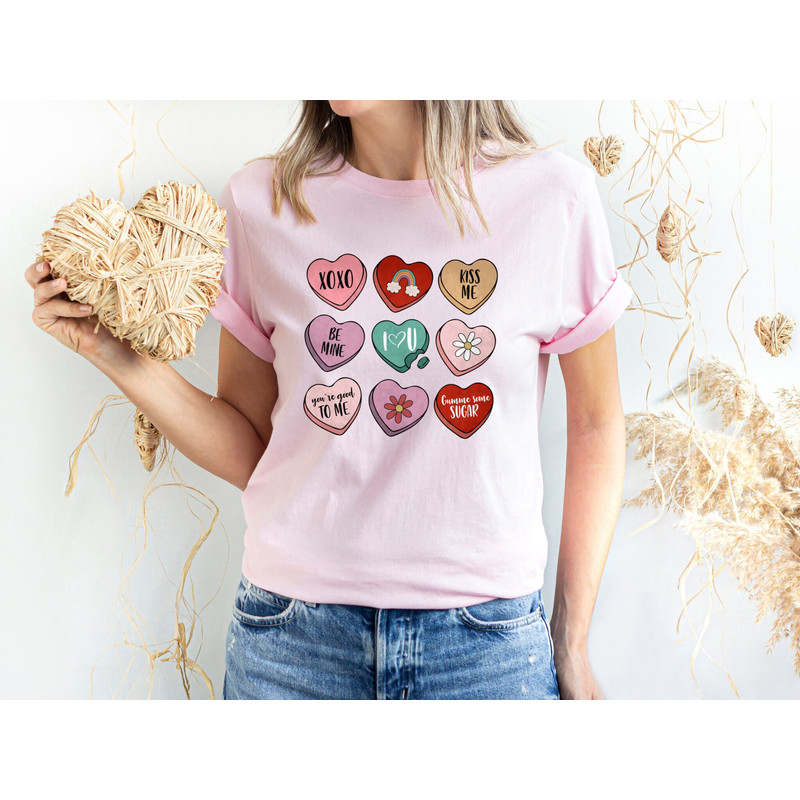Valentine Positive Affirmations Shirt, Candy Heart Shirt, Valentines Day Gift Shirt, Conversation Hearts Shirt, Valentines Candy Love Shirt.jpg