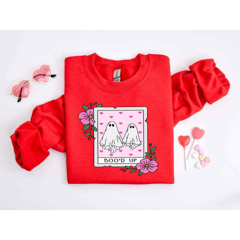 Valentine Sweatshirt, Valentines Day Sweatshirt, Valentines Ghost Sweatshirt, Cute Ghost Sweater, Valentines Gift, Spooky Valentine Crewneck.jpg