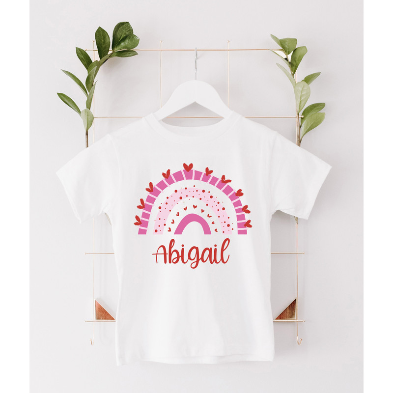 Custom Heart Rainbow Shirt, Personalized Valentine Shirt,Gift For Valentine's Day, Birthday Shirt For kids, Happy Valentine's Day Shirt.jpg