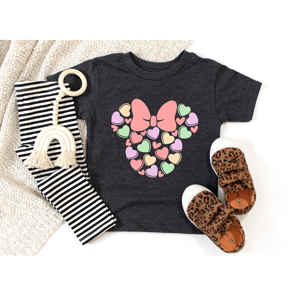 Kid's Valentine Outfit, Disney Valentine's Tee With Heart, girls valentines day shirt, valentine's gift heart shirt.jpg