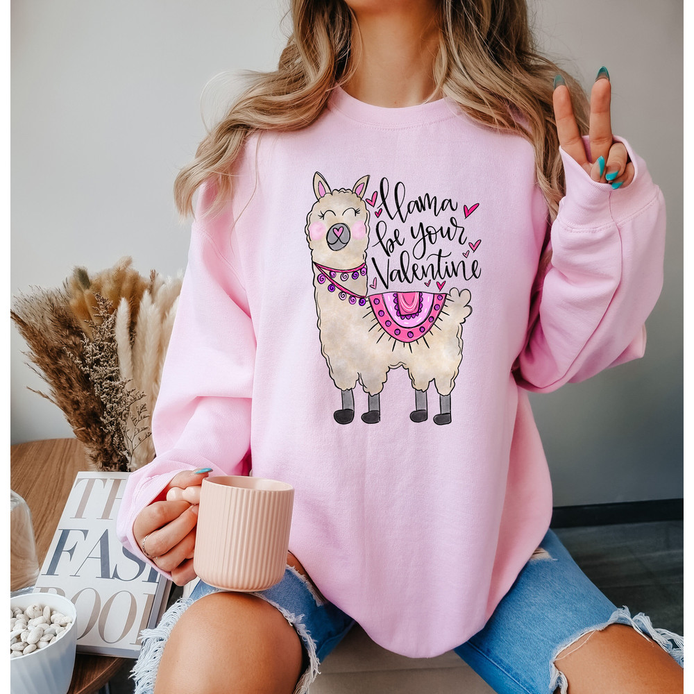 Llama Be Your Valentine Shirt, Valentines Day Shirt, Gift for Valentines Day, Funny Gift for Her, Cute Valentines Day Shirt, Llama Tee.jpg
