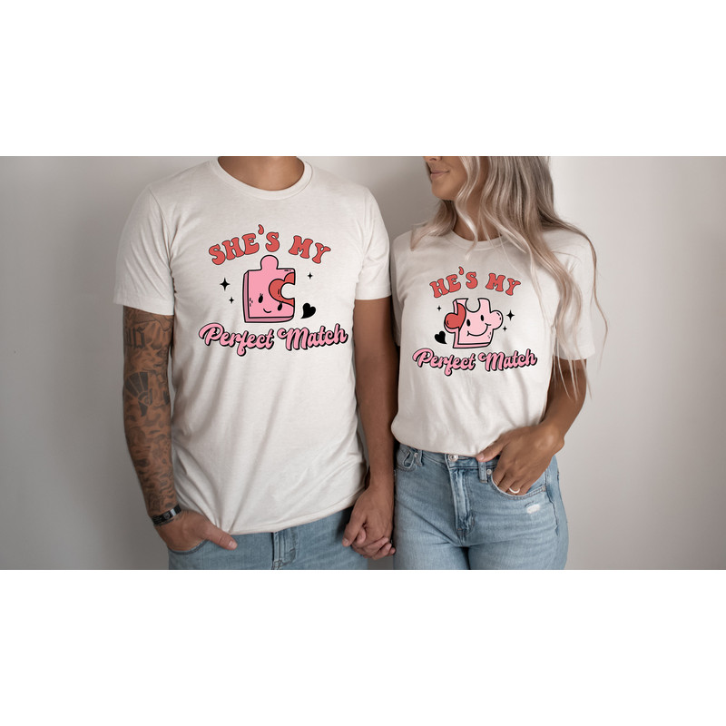 Puzzle Matching Couples Tee, He's My Perfect Match, She's My Perfect Match Shirt, Couple Gift, Valentines Day, Gift for Her, Love Day.jpg