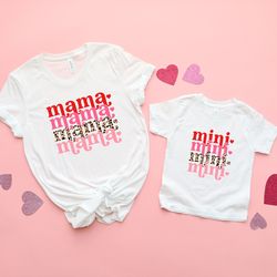 retro valentine mama mini shirt, mothers day gift, mama and mini matching shirts, mommy and me shirt, mommy and me outfi