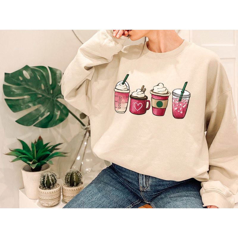 Valentine Coffee Heart Shirt, Cute Love Shirt, Women Valentine Sweater, Valentine Gift for Her, Womens Cute Valentine Shirt, Love Sweatshirt.jpg