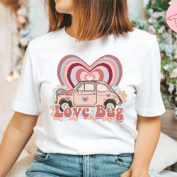 love bug shirt, love bug car shirt, cute valentines day shirt, gift for fiance, cute gifts for her, retro shirt for woma