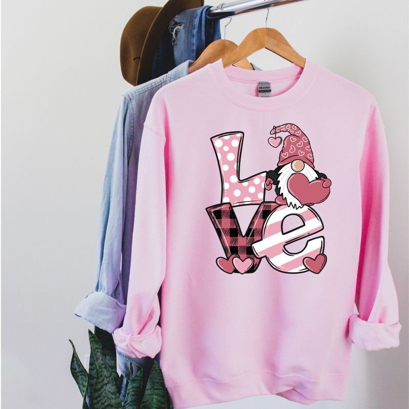 Valentine Gnome Shirt, Love Gnome Shirt, Valentines Day Shirt, Valentine's Shirt, Couple Shirt, Gifts for Her, Leopard Love Shirt,.jpg