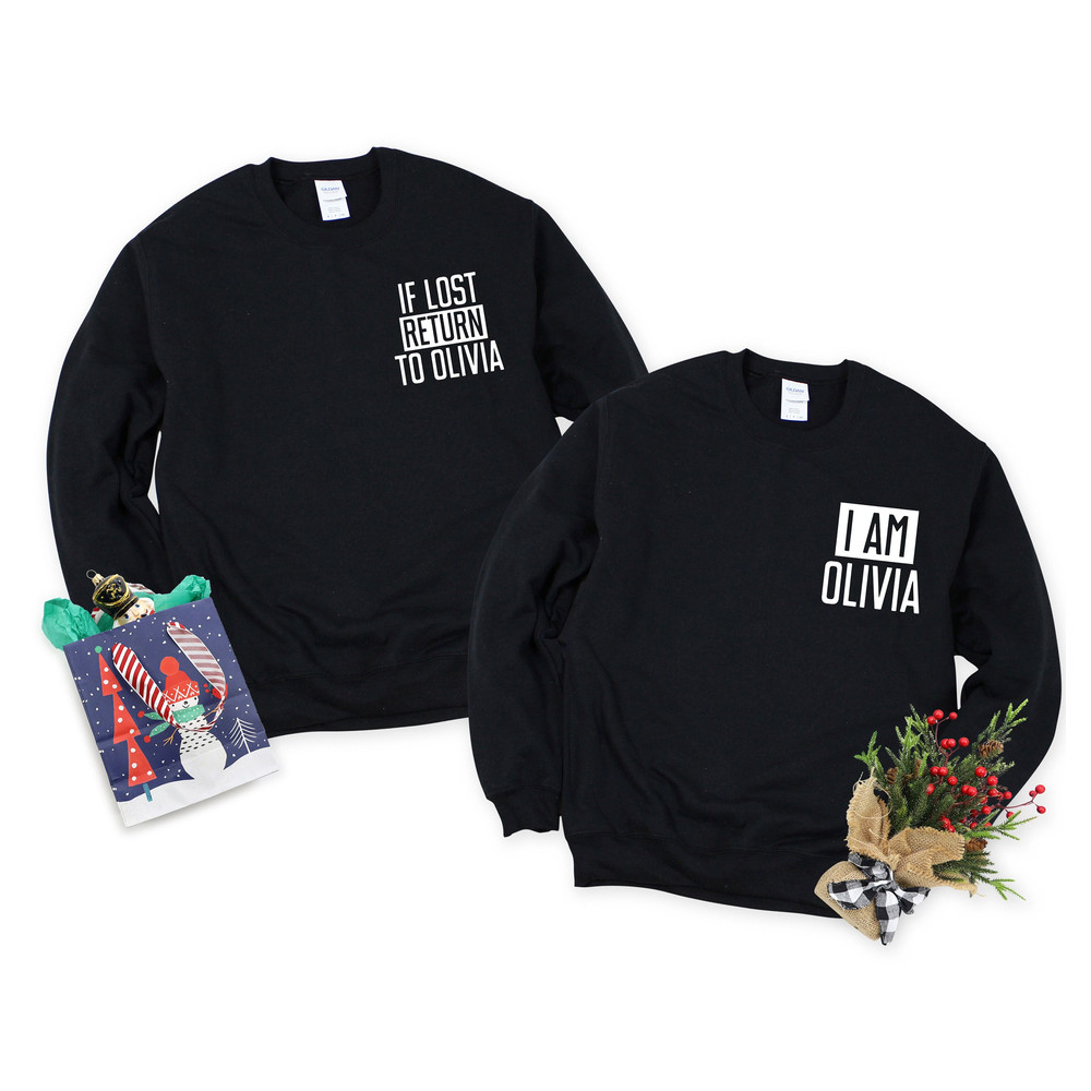 Funny Couple Pocket Sweatshirt, Customizable Couple Minimalist Sweatshirt, If I Lost Return To, If Lost Return To Babe, Matching Sweatshirt.jpg