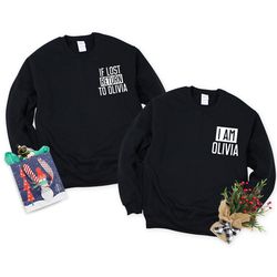 funny couple pocket sweatshirt, customizable couple minimalist sweatshirt, if i lost return to, if lost return to babe,